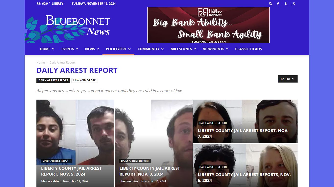 Daily Arrest Report Archives - Bluebonnet News